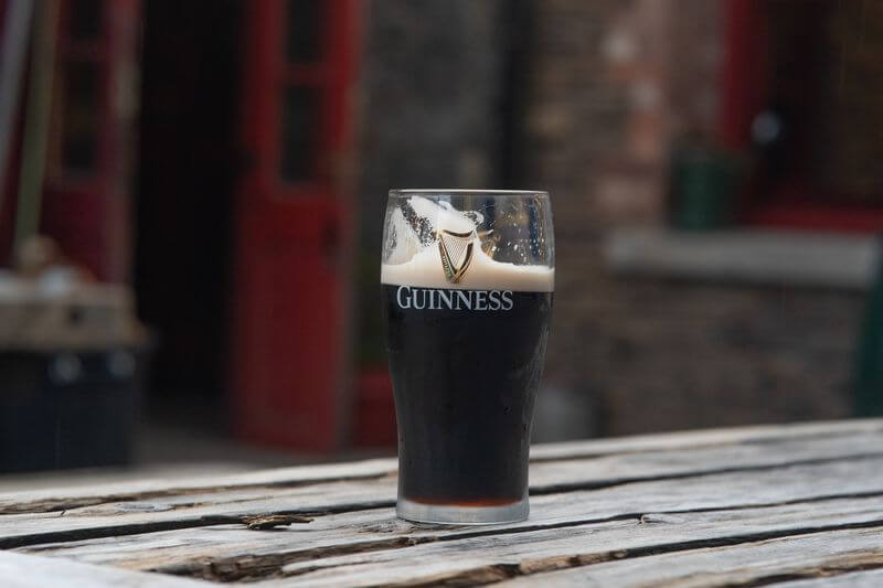 Pint of Guinness on table