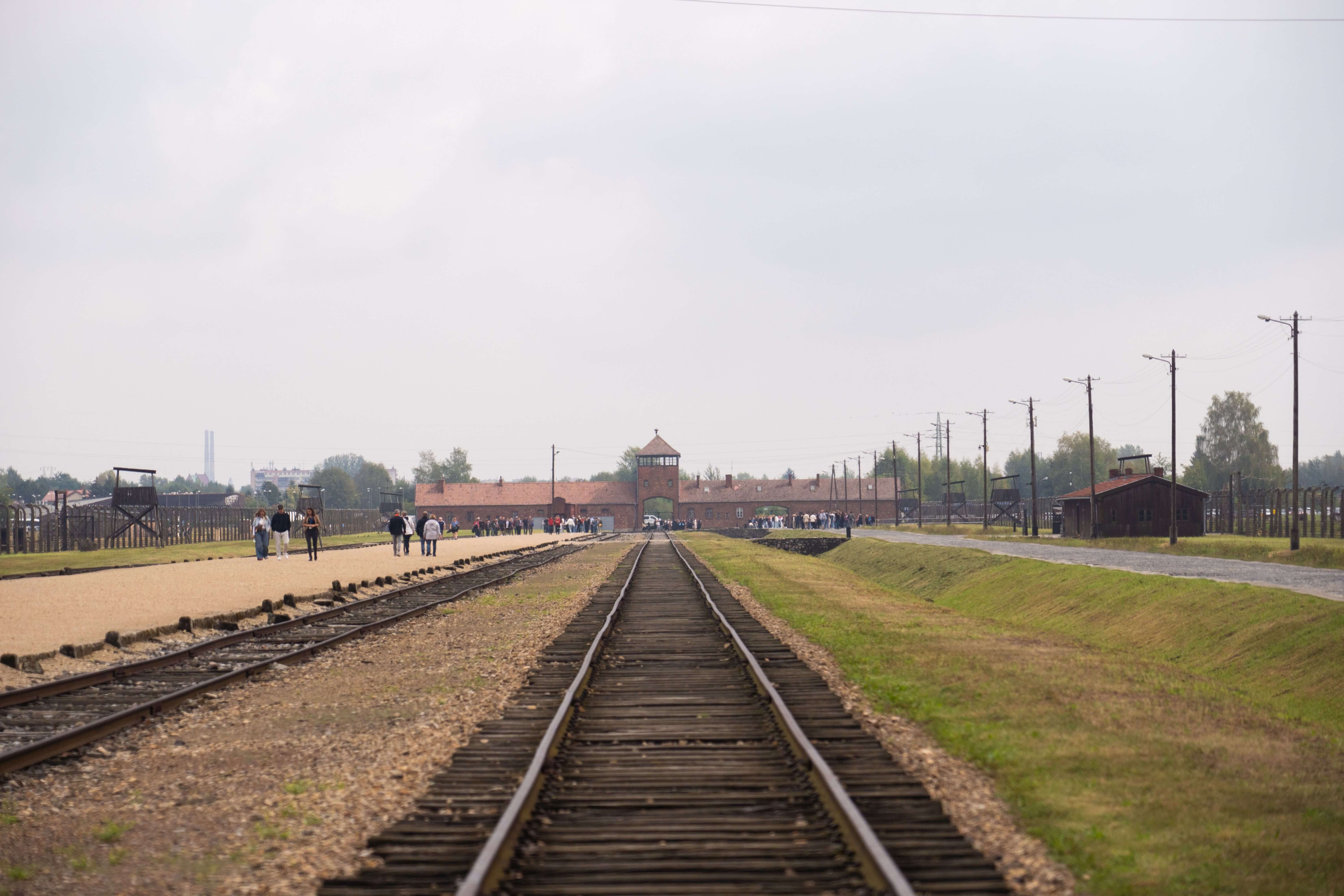 Train track leading to Auschwitz