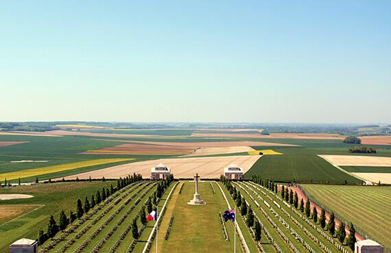A view of the Villers-Bretonneux, an Australian WW1 memorial in France.