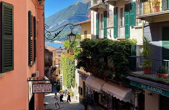 A view down one of the streets in Bellagio.