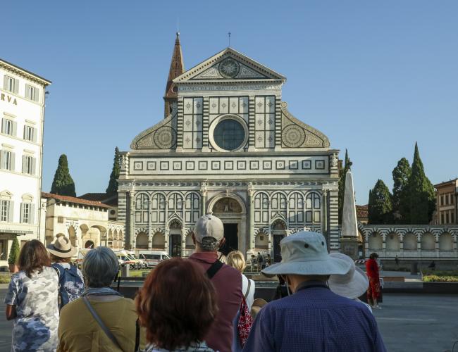 people looking at Florence church