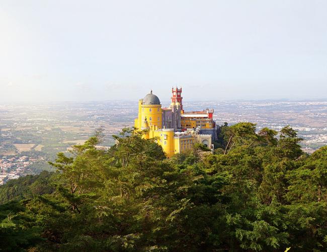 View of Pena Palace in Sintra, Portugal