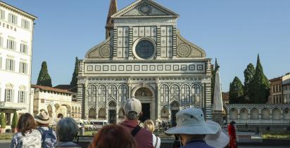 people looking at Florence church
