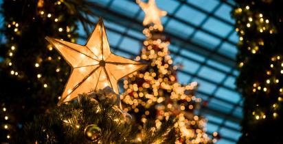 close up of yellow christmas star