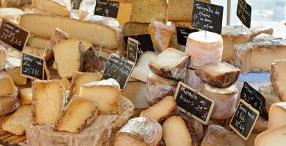 cheese for sale at a market