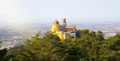 View of Pena Palace in Sintra, Portugal