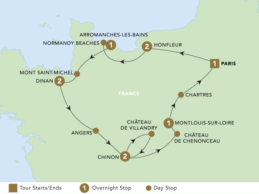 La Belle France tour map 2025.