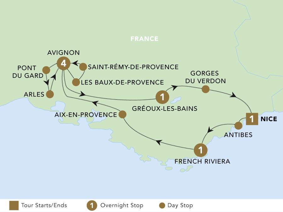 Provence and the French Riviera map 2025