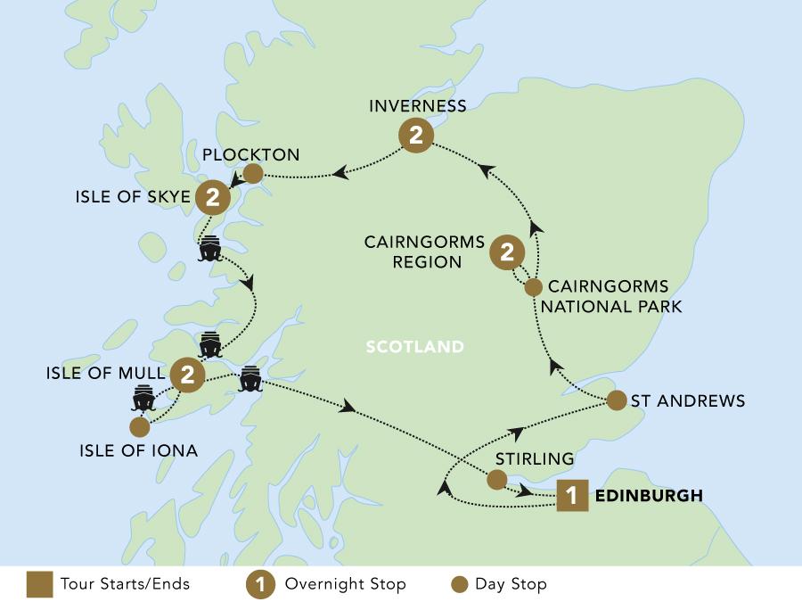 A Scottish Journey tour map 2025.