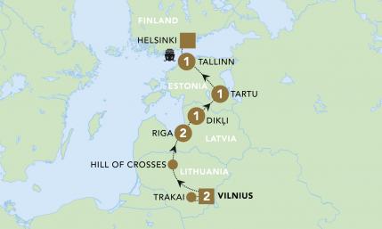 Highlights of the Baltics Map Highlights of the Baltics Map