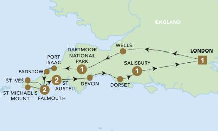 Corners of Cornwall tour map 2025