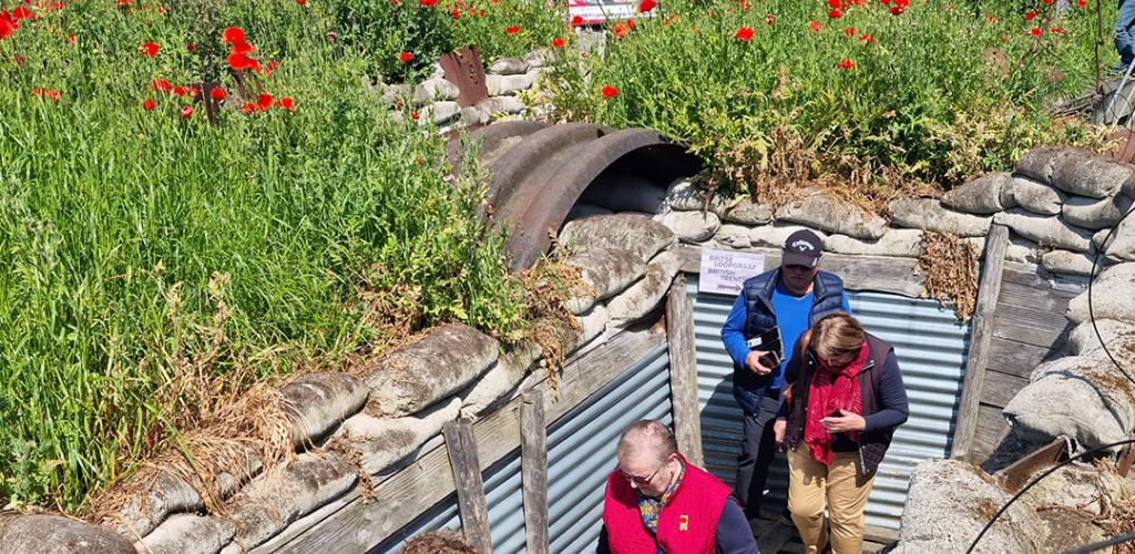 People in trenches