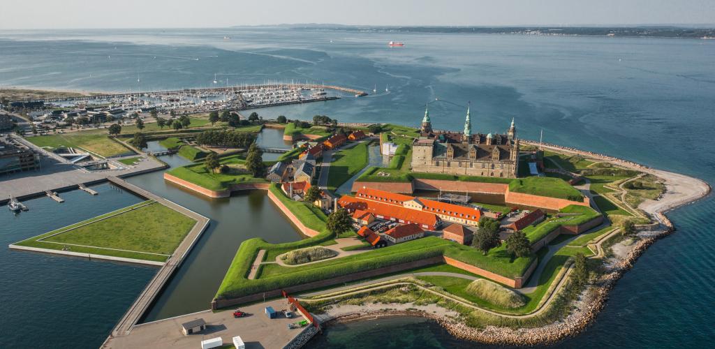Aerial shot of Kronborg castle