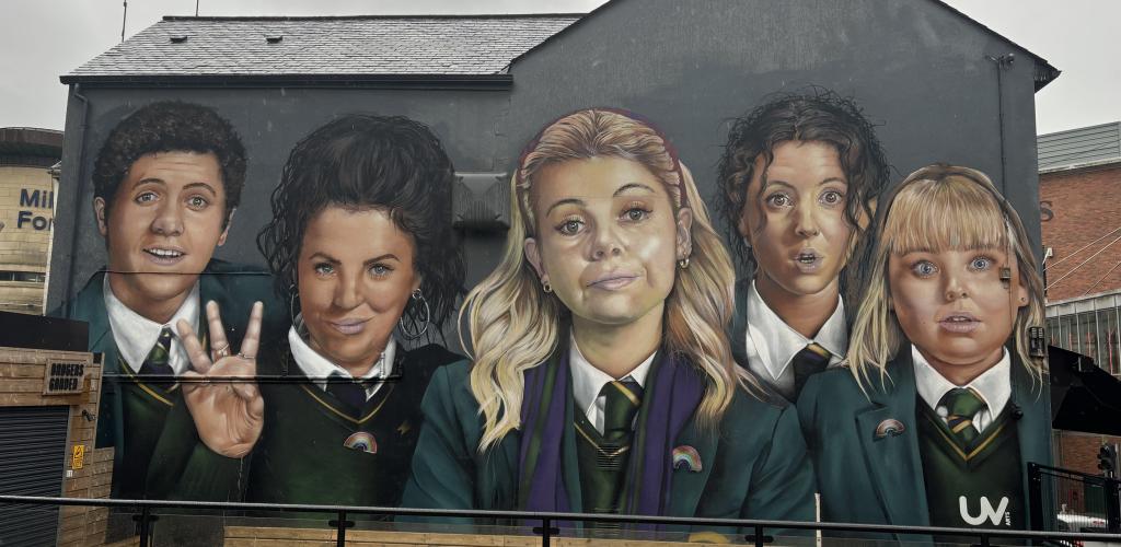 Derry Girls mural in Derry