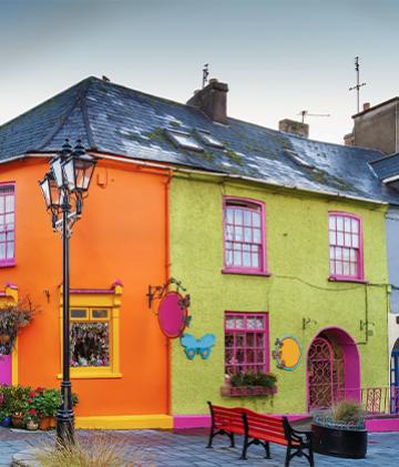 Colorful houses in Kinsale, Ireland.